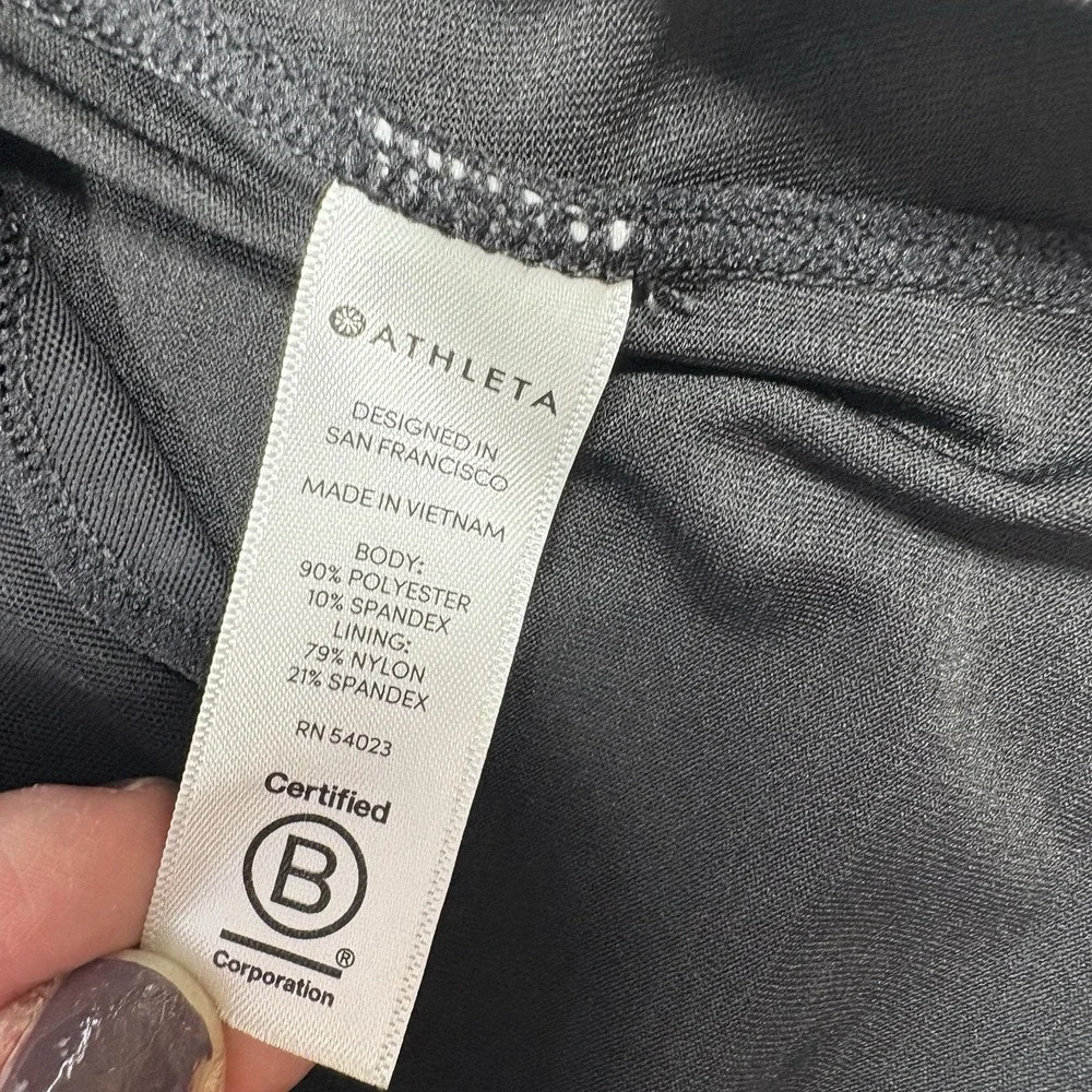 Athleta‎ Pullover Womens S Black Heather Half Zip Long Sleeve Running Gym Pocket